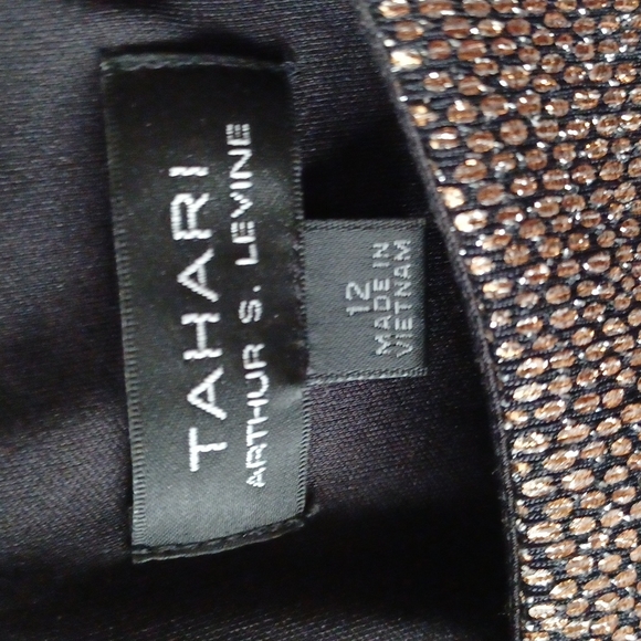 Tahari Bronze Metallic Dress - Picture 9 of 11